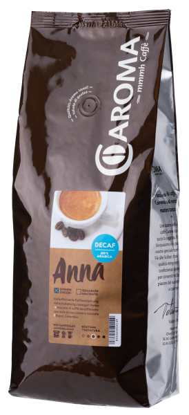 Caroma Kaffeebohnen "Anna" entkoffeiniert 100% Arabica 1000 g